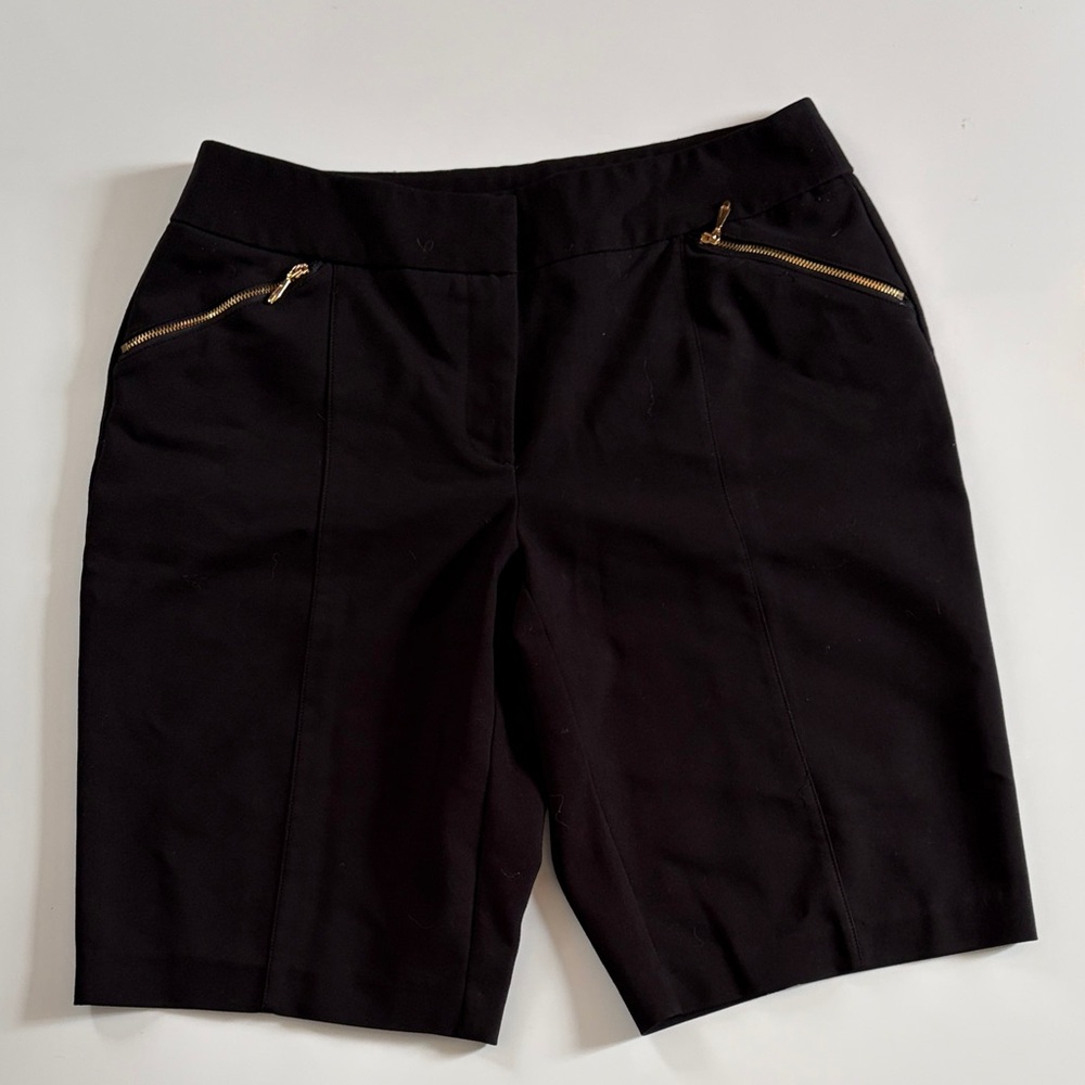Style & Co. Black Shorts with Gold Zipper Details